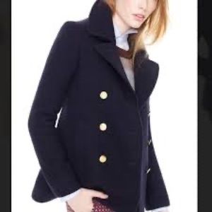 J.Crew Like New Black Majesty Nello Gori Stadium Cloth Peacoat